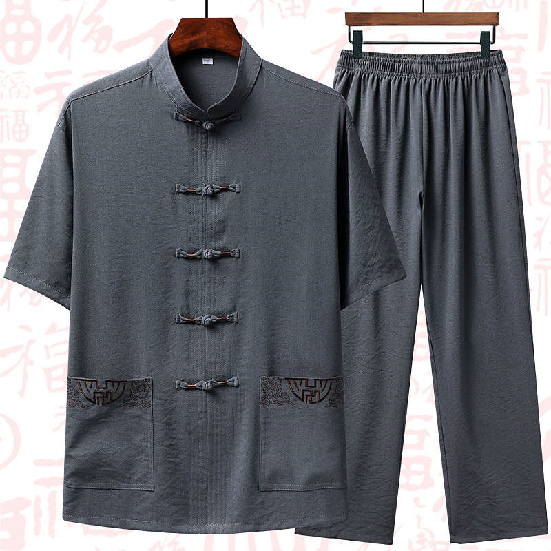 Bộ quần áo đũi trung niên nam cho ông cho bố - bộ mặc nhà cổ tàu có túi nhẹ mát- sét bộ đi chùa cho bố
