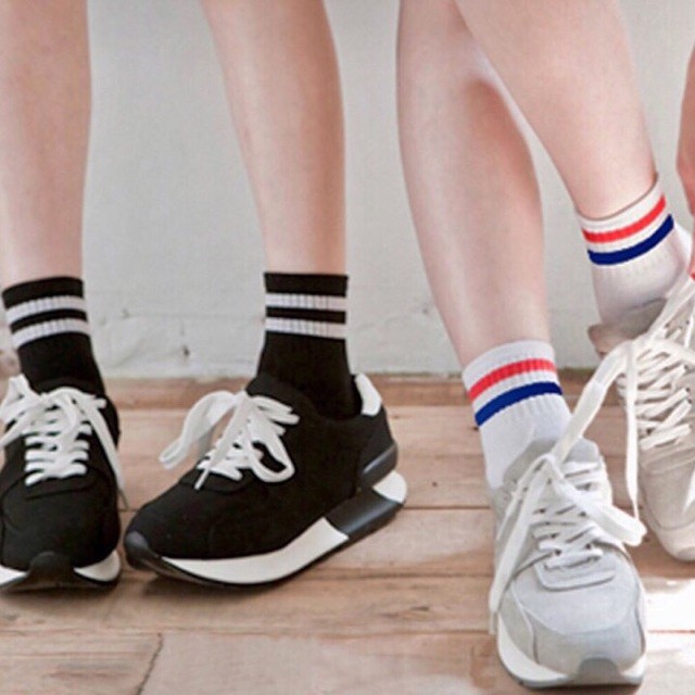 Tất sọc hàn quốc, tất vớ nữ thời trang chất vải cotton thoáng mát