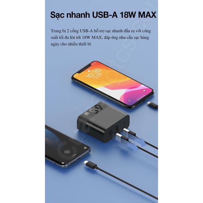 Củ sạc nhanh PD ZMI HA835 65W 2A1C