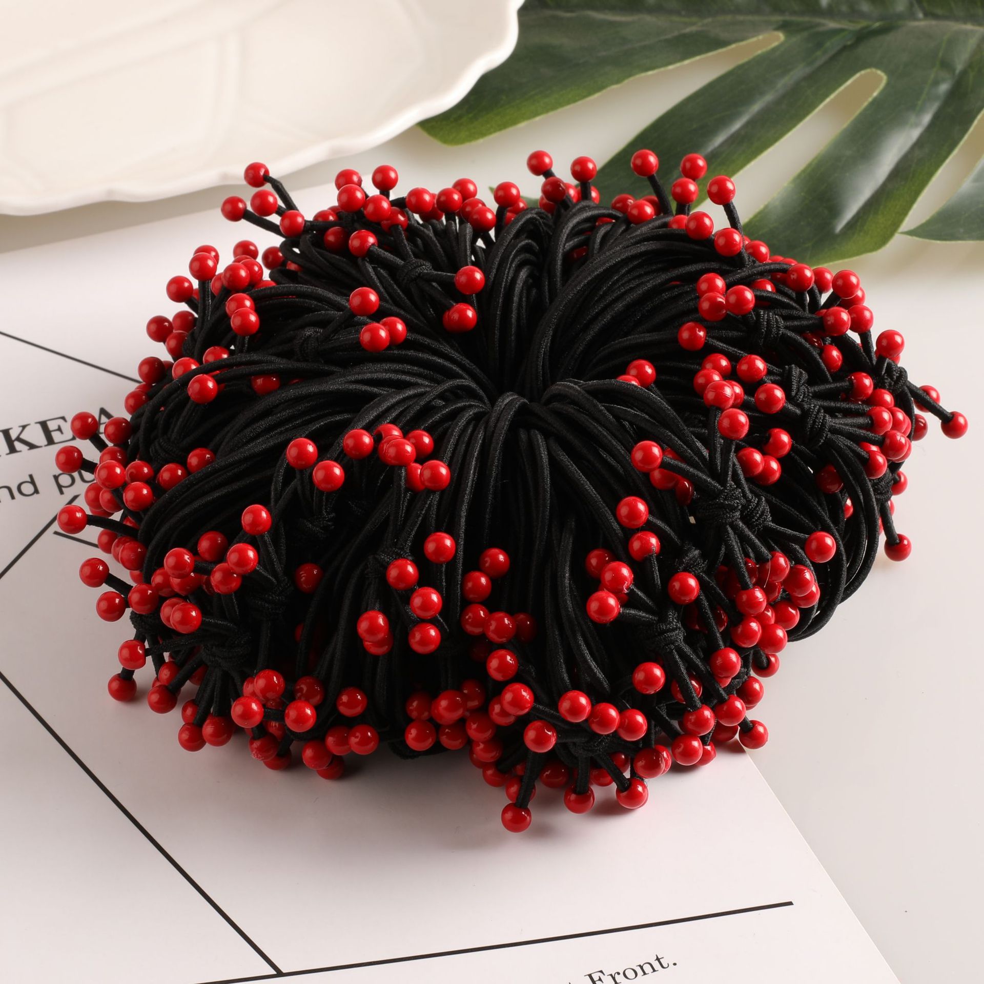 Sét 10 dây buộc tóc hạt nhỏ cherry siêu xinh