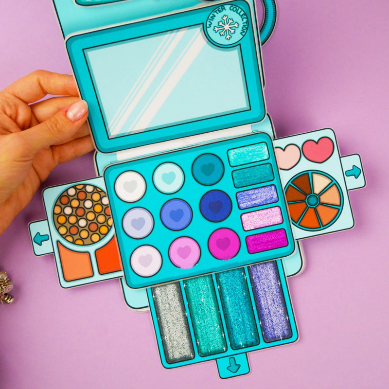 Cartoon Makeup Kit Quiet Book Girl Doll Dress Up Sticker Books Material Package Decompress Toys For Kid Gifts.