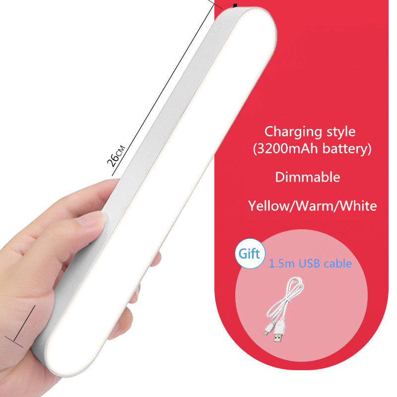 LED Table Lamp Desk Lamp USB Reading Light Remote Control Study Reading Light Rechargeable Bedroom Night Light