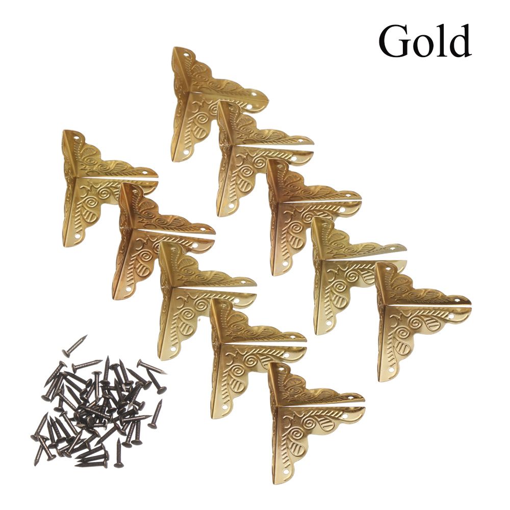 10PCS Corner Brackets Antique Wood Case Corners Furniture Corner