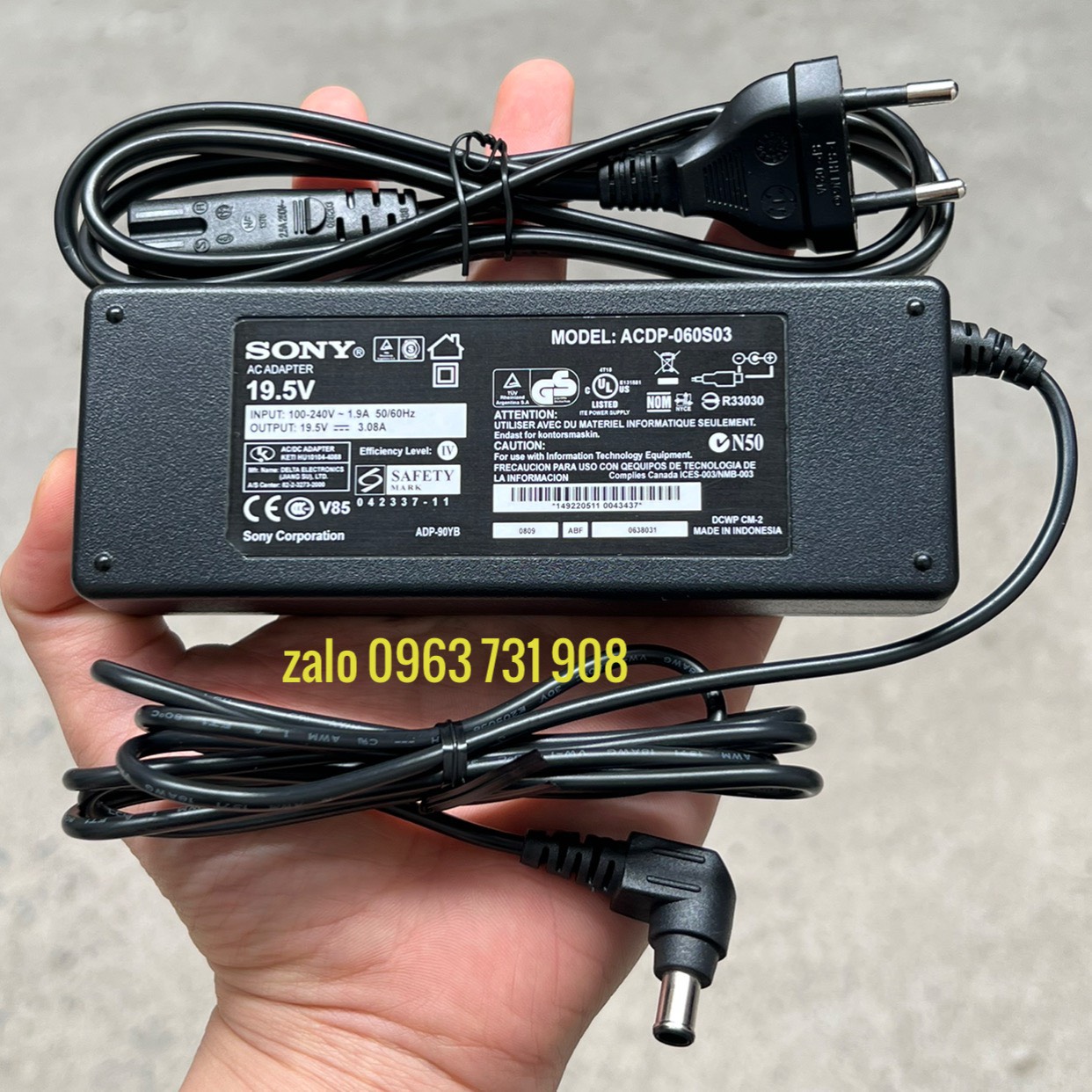 Adapter TV sony 19.5v 3.08a model ACDP-060L01