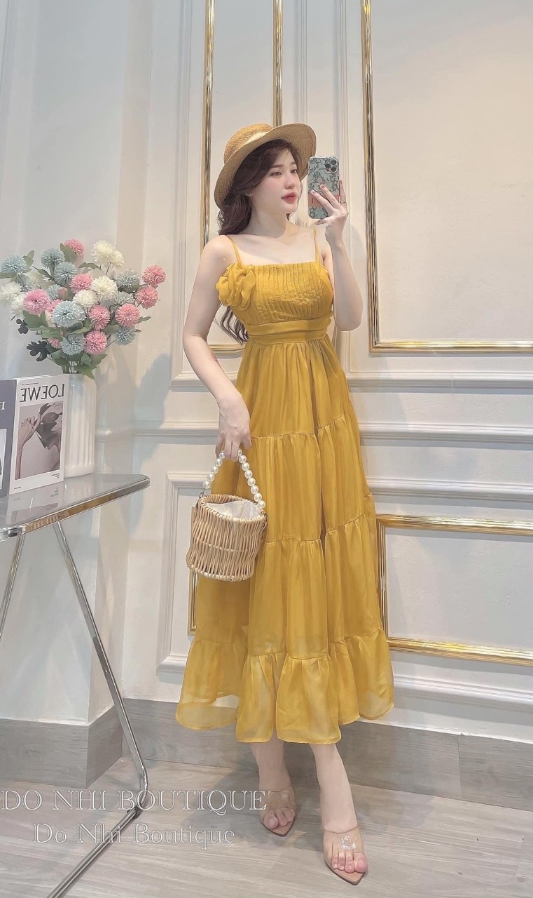 Váy hoa nhí Đầm bông voan lụa siêu xinh hai màu sang chảnh ld2278