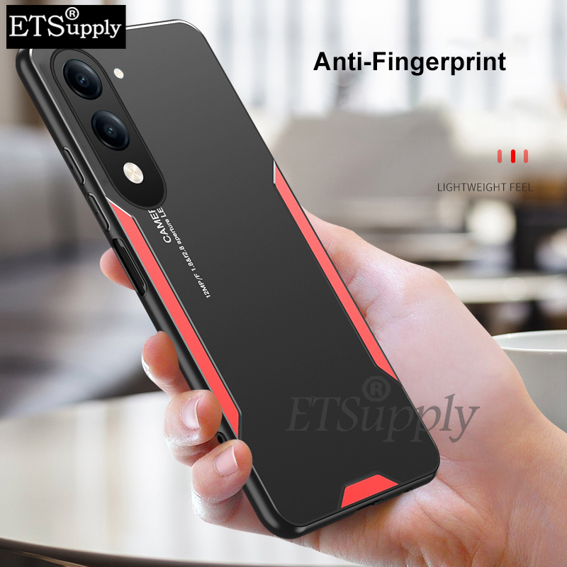 Phone case Vivo Y19S GT Y29S Y29T Aluminum Metal Matte Cover Soft Silicone Frame Camera Protection Cover For Back Cover Vivo Y29T Y29S Y19S GT Case
