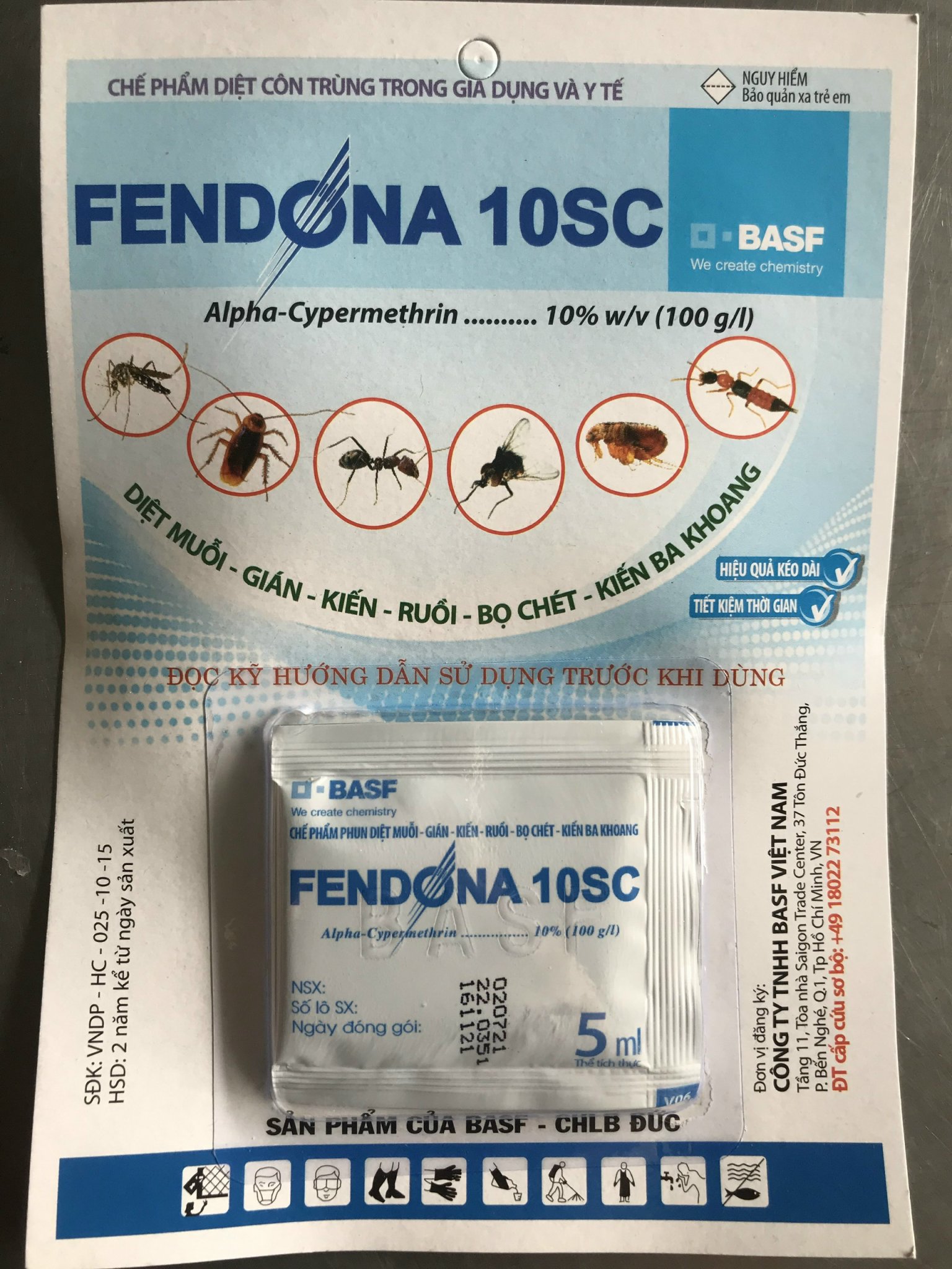 Diệt Muỗi -Gián-Kiến- Côn trùng FENDONA 10SC (gói 5ml)