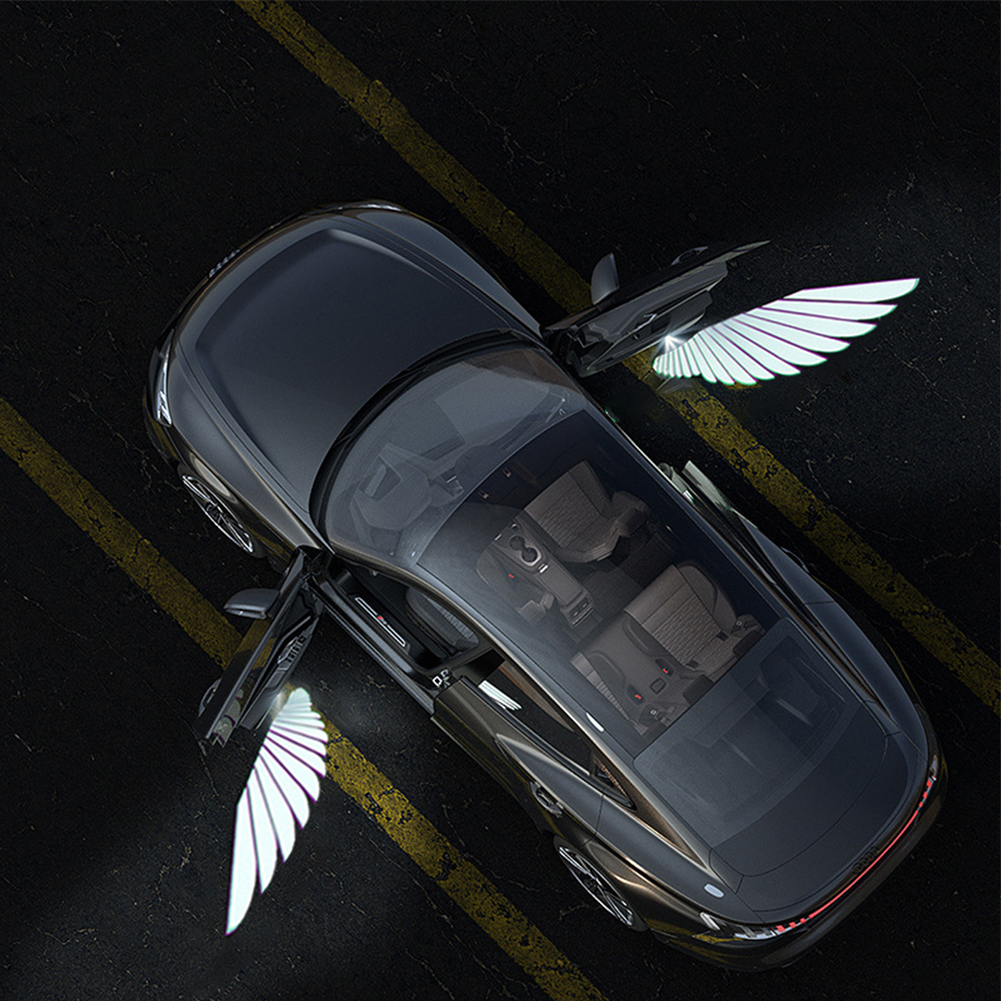 FG 2Pcs/4Pcs Car Door Projector LED Angel Wings Courtesy Shadow Lights Wireless Lamp Accessories Vehicle. 