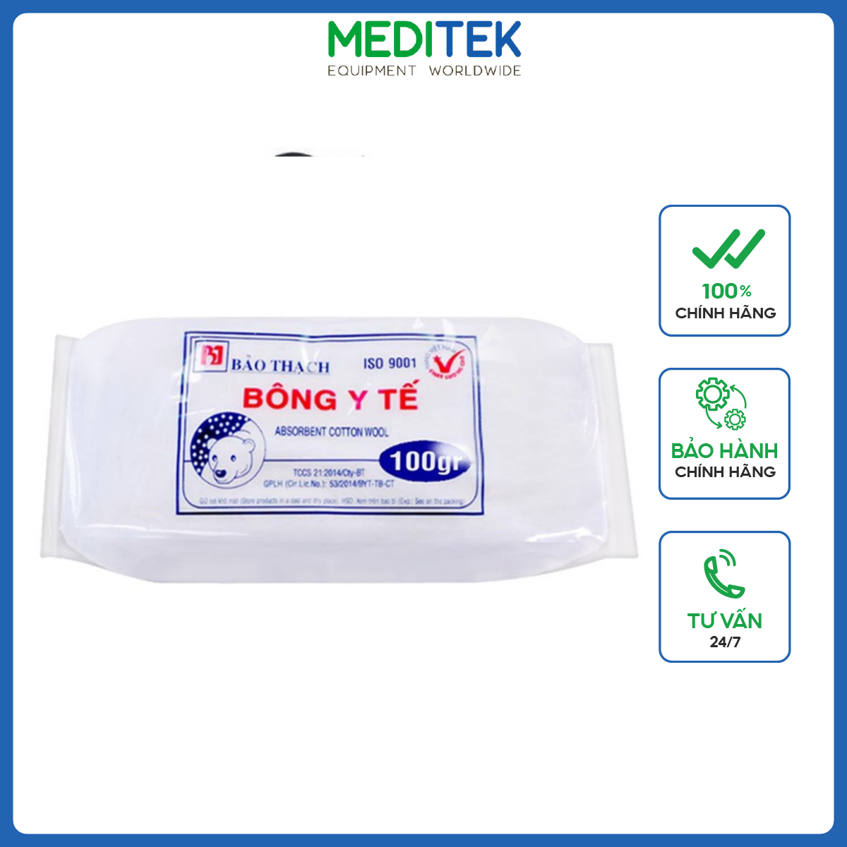 Bông gòn y tế Bảo Thạch, Gói 100g