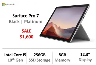 Microsoft Surface Pro 7 Intel Core I5 8gb Ram 256gb Ssd Black Or Platinum Lazada Singapore
