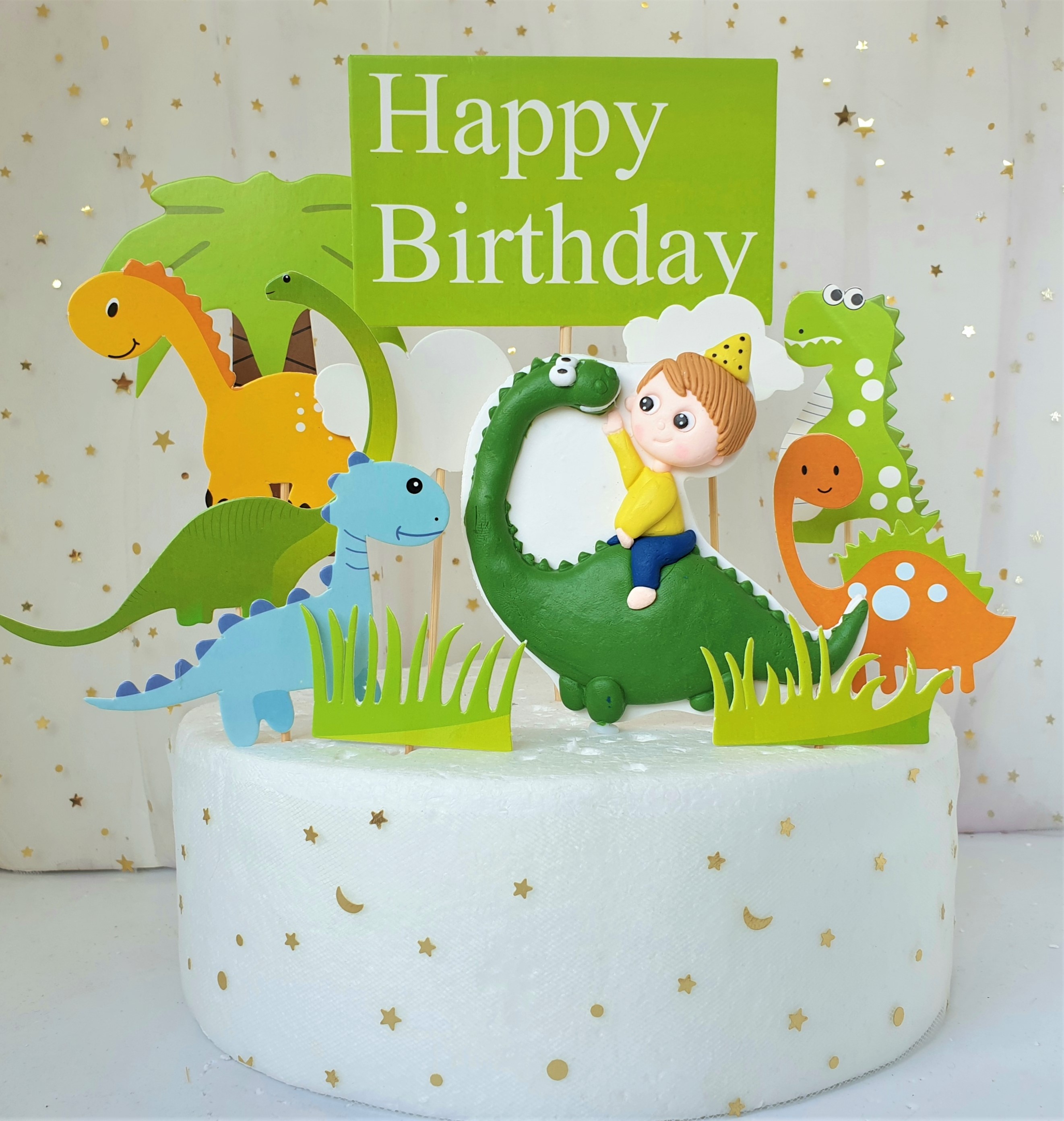 Dinosaur Cake, Dinosaur Cake Decoration, Happy Birthday Cake Toppers ...