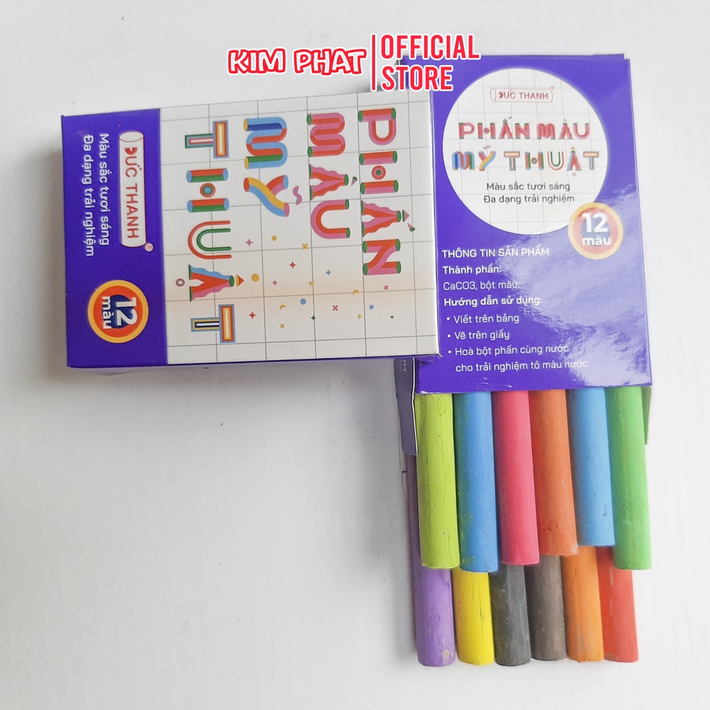 Phấn màu mĩ thuật 12 màu Đức Thanh PMMT80