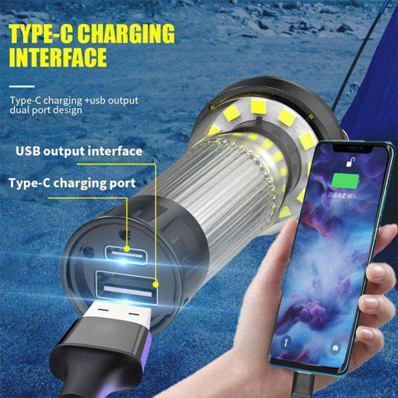 Outdoor lighthouse multifunctional camping light LED light camp atmosphere portable emergency flashlight