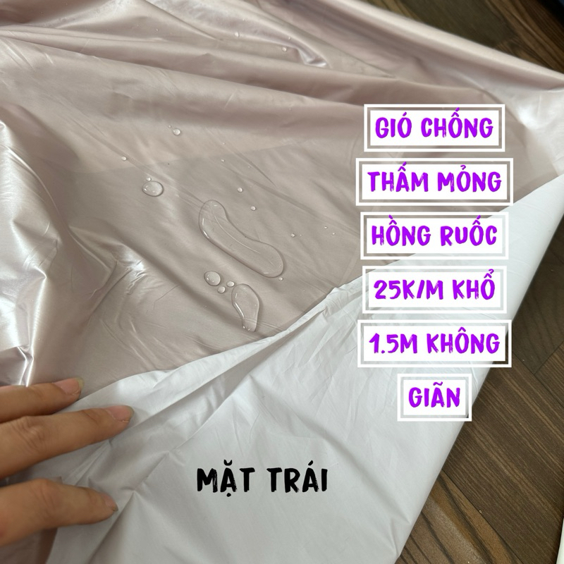 Vải Gió chống thấm , trần bông may áo Gió- may áo mưa - ga gối chống nước cho em bé