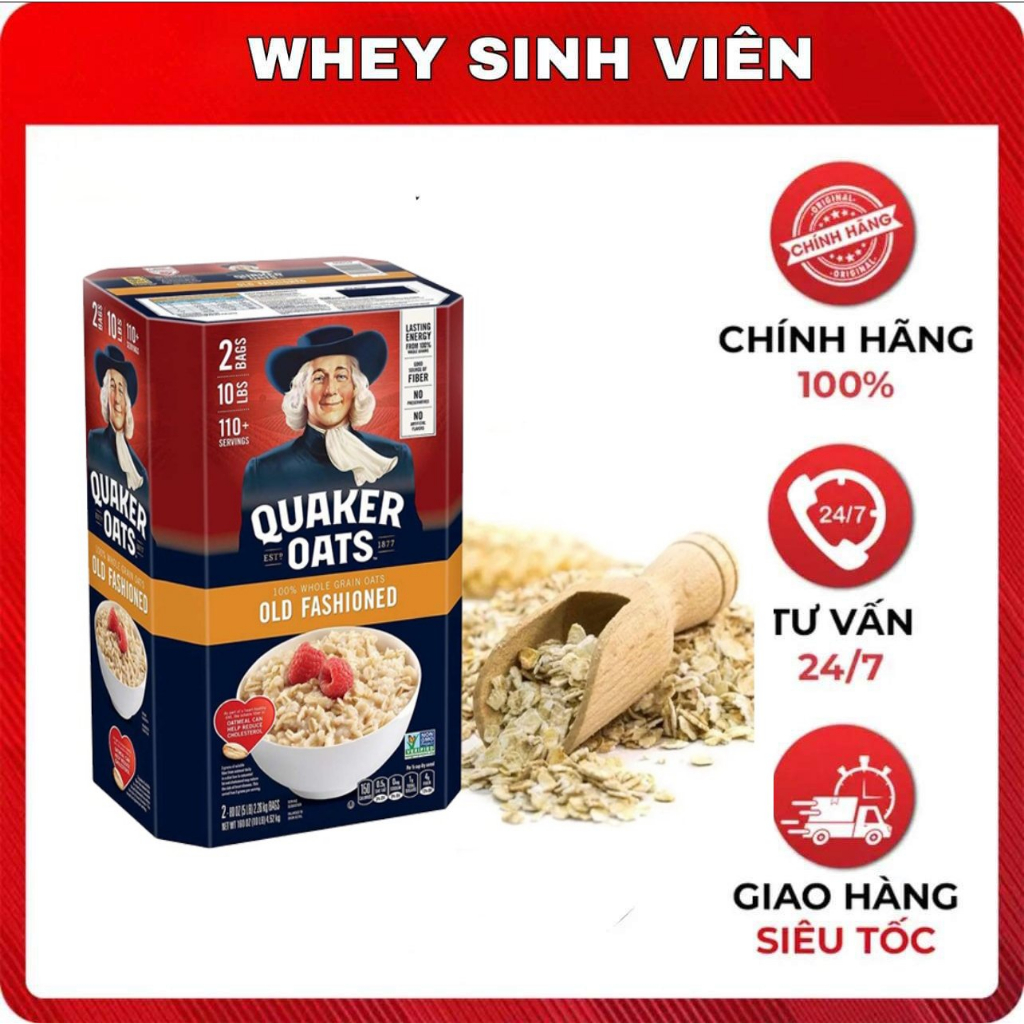 Yến mạch quaker oats hộp 10lbs tại wheysinhvien.com whey sinh viên hải phòng