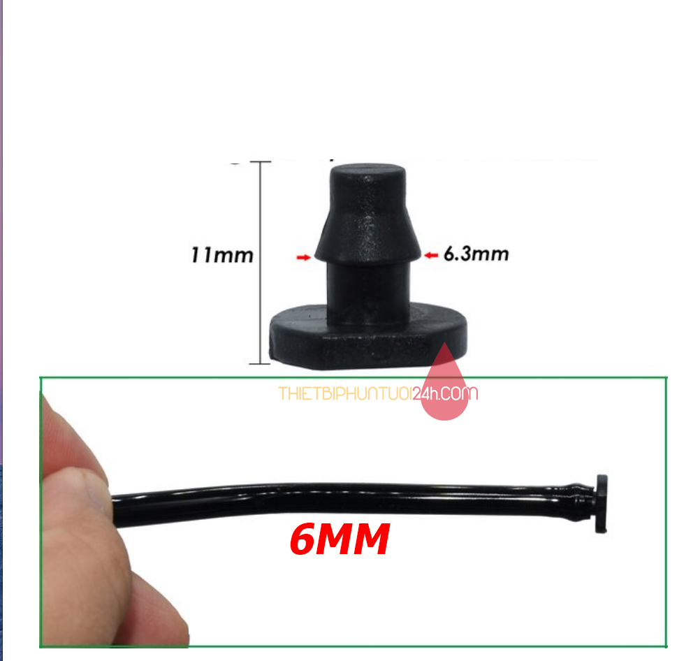 Nút Bít , bít đầu, bịt cuối ống LDPE 6mm-6li