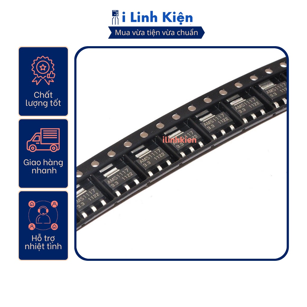 Ams1117-3.3v ic ổn áp 3.3v 1a sot-223