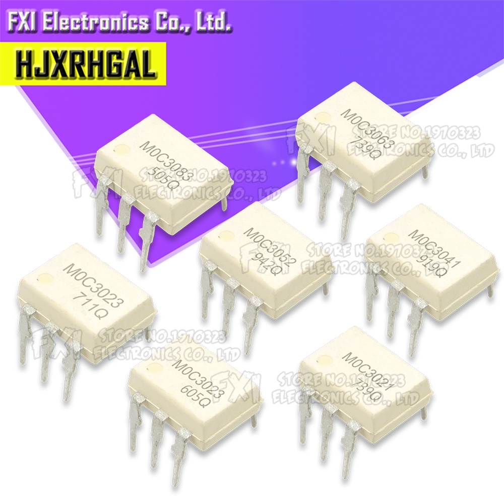 10pcs moc3020 moc3021 moc3022 moc3023 moc3041 moc3043 moc3052 moc3061 moc3062 moc3063 dip6 dip optocoupler new original igmopnrq integrated circuit