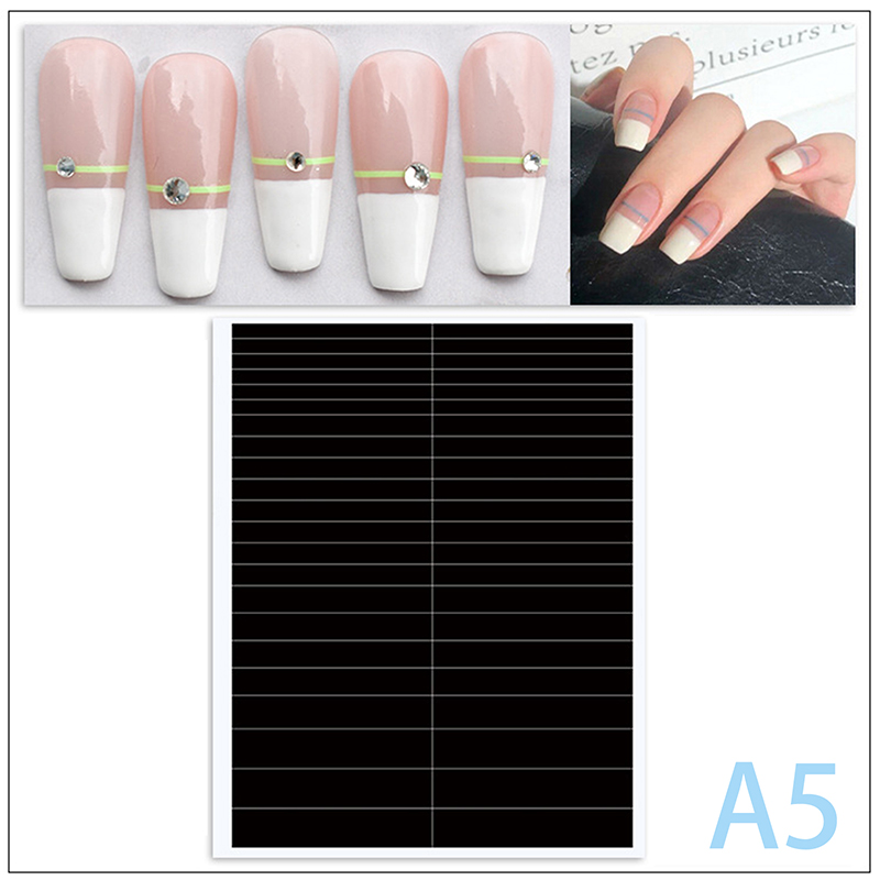 French Manicure Edge Auxiliary Nail Sticker Moon V Self-Adhesive Nail Tip.