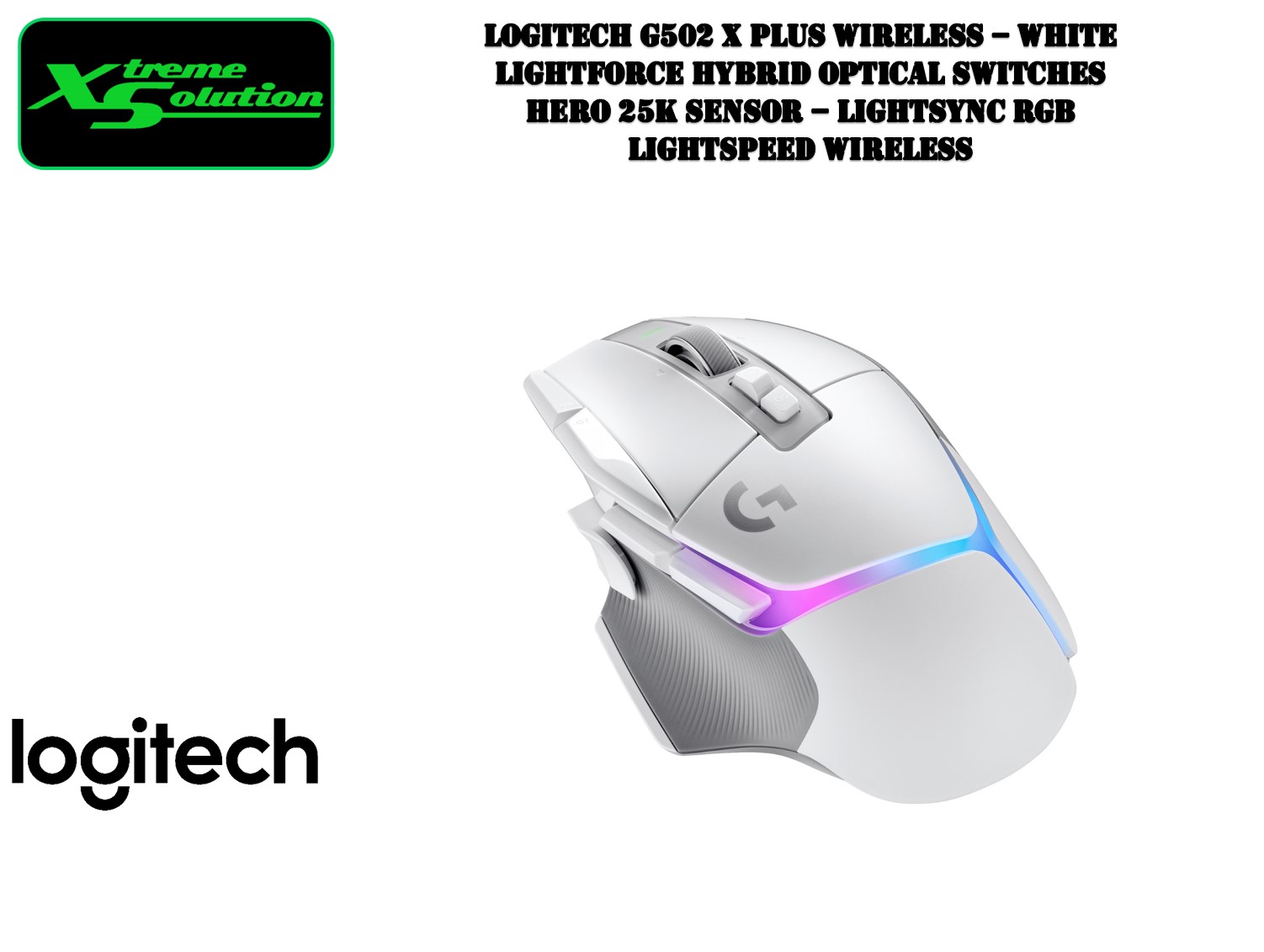 Logitech G502 X Plus Wireless (Black / White) - Lightforce Hybrid