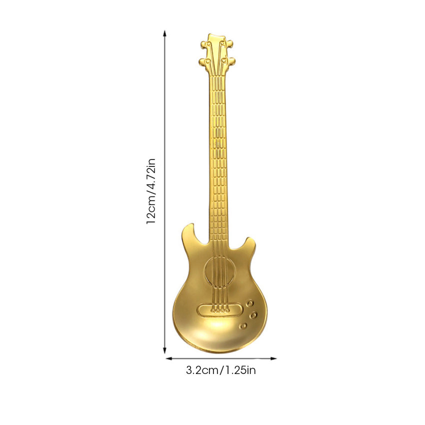 1PC Stainless Steel Guitar Shaped Love Coffee Spoon Teaspoon Children Spoon New Beautiful Coffee Tea Use Kitchen Spoon