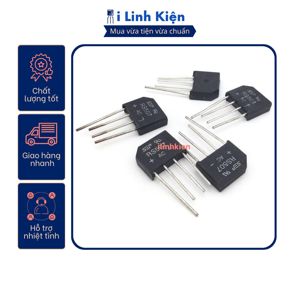 RS507 Diode cầu 5A 700V DIP-4 chính hãng SEB
