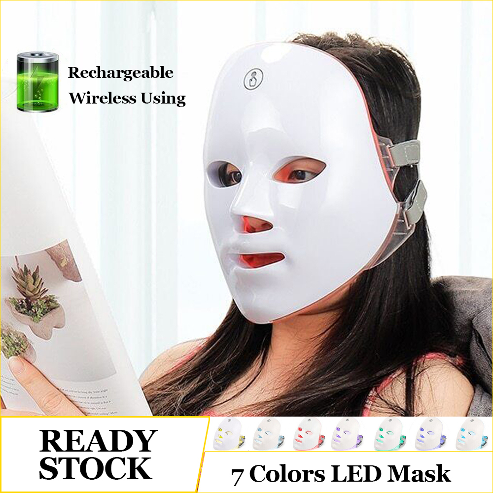 Masker LED PDT Light 7 Warna Led Mask Photon Therapy Alat Perawatan ...