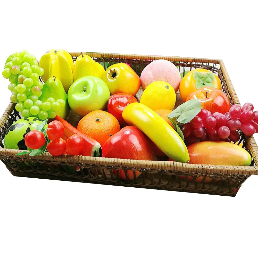 Vivid Plastic Artificial Fruit for DIY Home Decor Lifelike Table Display Prop