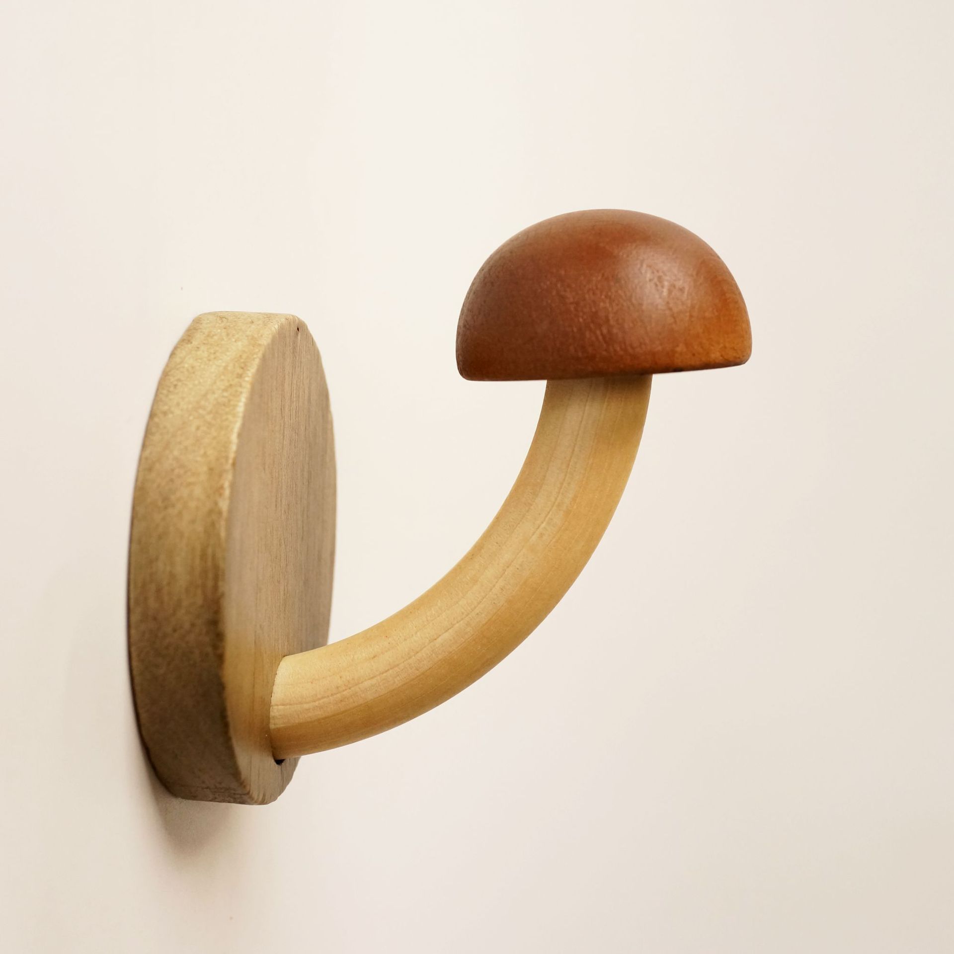 Wooden Coat Hooks Hanging Storage Hooks Mushroom Wood Hooks Multipurpose Storage Hooks Wall Mount Coat Hanger Hooks