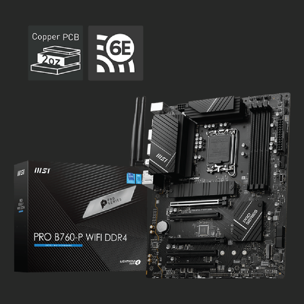 MSI PRO B760-P WIFI DDR4 LGA 1700 ATX Motherboard
