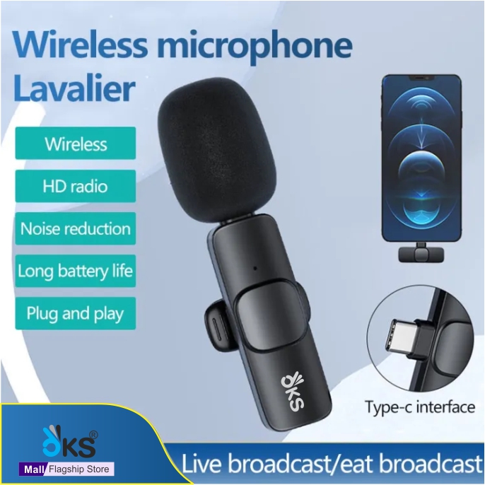 K35&K8 Collar Wireless Microphone Clip On Lavalier Mic with 3.5mm Wireless Microphone Mic Universal Plug & Play for DSLR, Amplifier, Laptop, PC & Mobile for Audio Live Video Shooting, Streaming, Vlogging & Making Videos. 