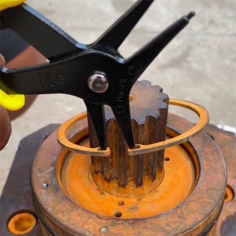 Dual purpose snap ring pliers, two in one, internal and external snap ring signature spring disassembly and assembly retaining ring pliers, internal and external snap ring pliers, dual purpose retaining ring pliers