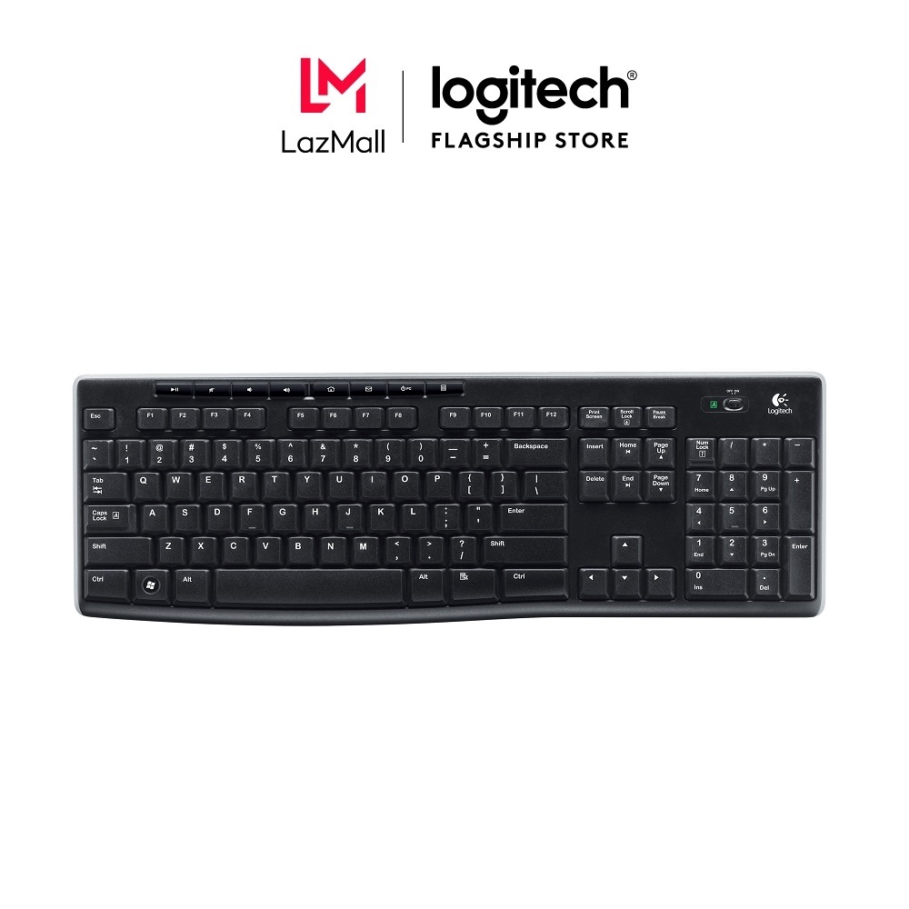 [Nhập LOGIBAU5 giảm 05% cho đơn từ 990K] Bàn phím không dây Logitech K270 (Đen)