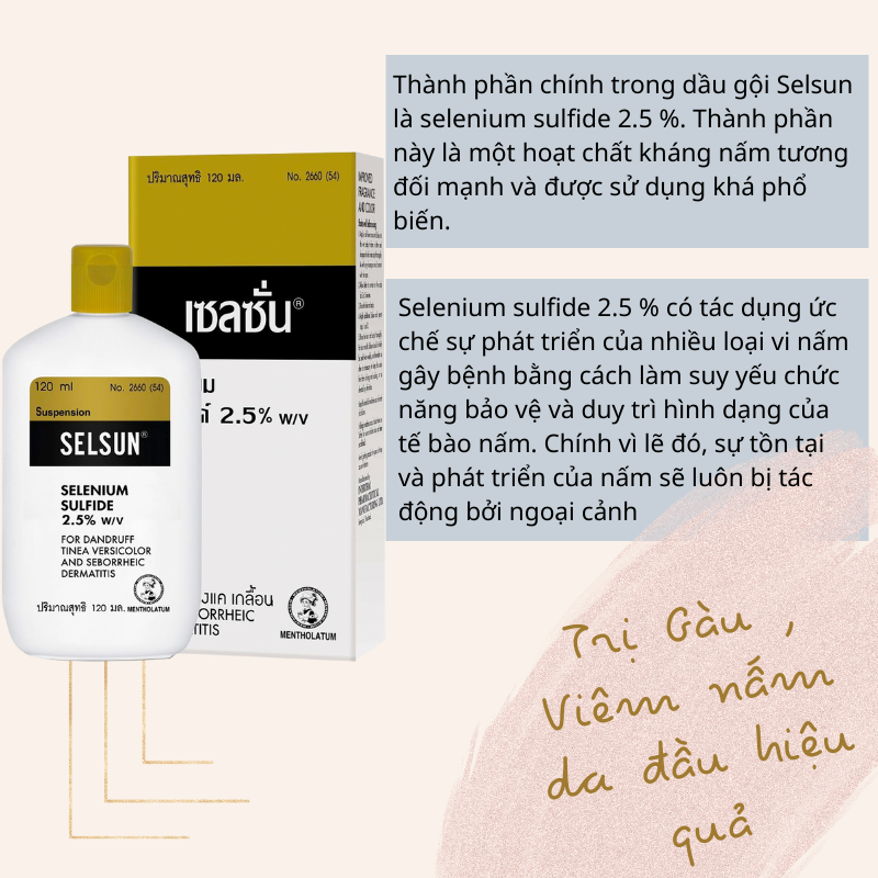 Dầu gội ṫrị ǥàu Selsun Selenium Sulfide 2.5% 120ml Thái Lan