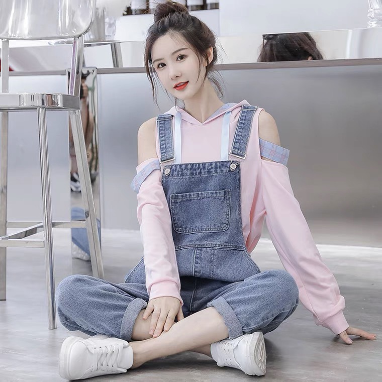 [HCM]Quần yếm nữ King168 chất jean co dãn nhẹ mẫu SS84