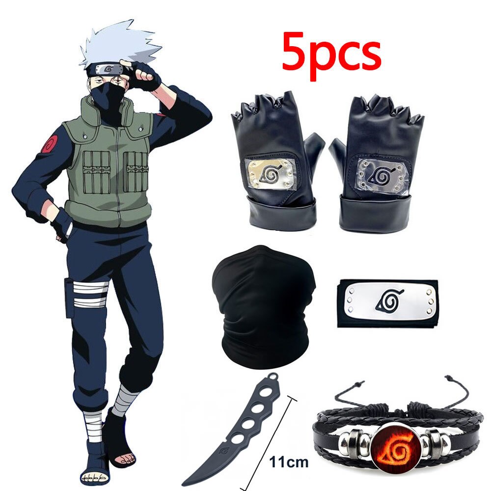 Anime Naruto Hatake Kakashi Headband Face Mask Gloves Weapon Pack Cosplay  Prop - Price history & Review, AliExpress Seller - Wowchan Store