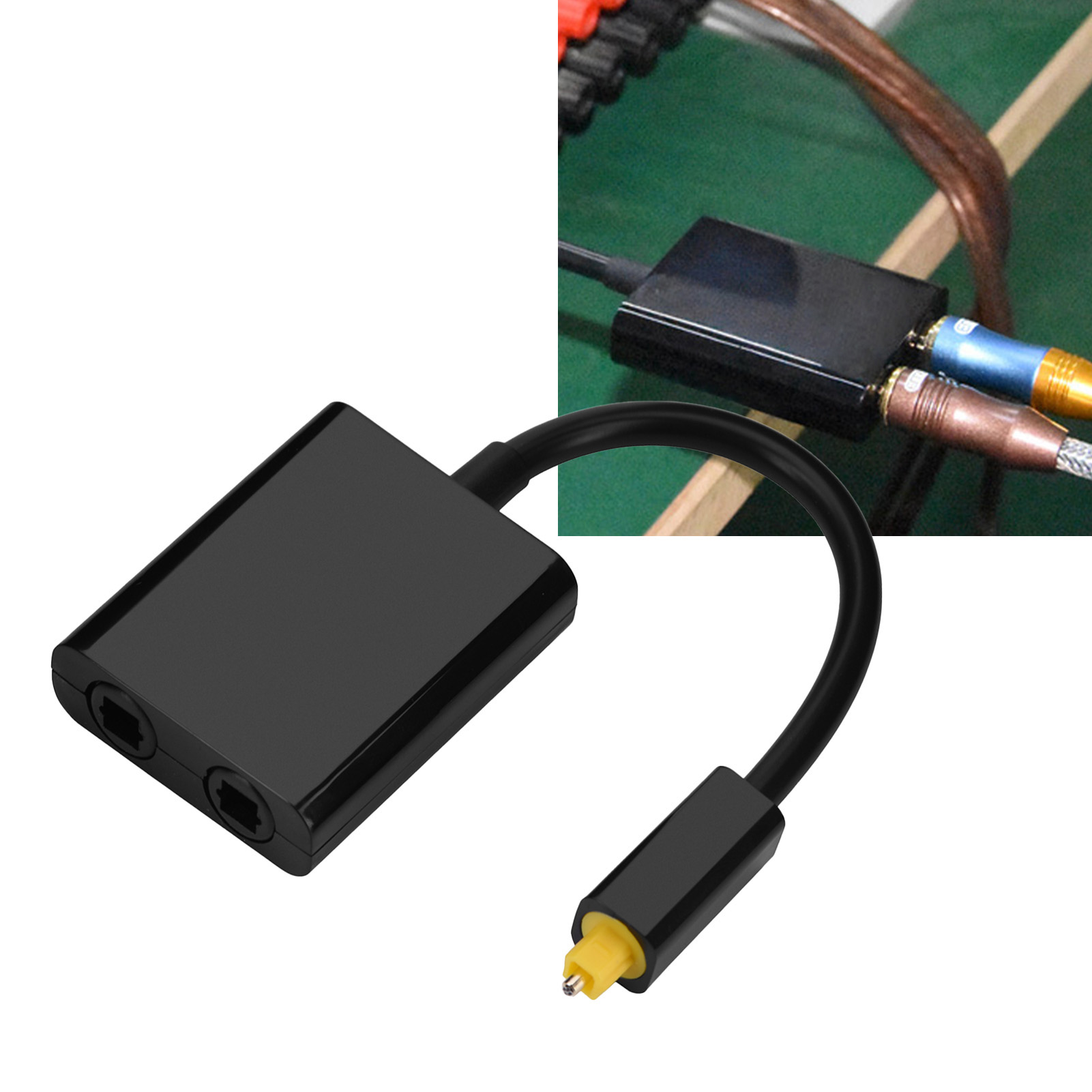 Optical Fiber Splitter 1 in 2 Out Audio Adapter Cable Digital Optical Splitter Cable