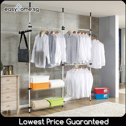 Wardrobe Korean Standing Pole Clothes Rack 2x2 Heavy Duty