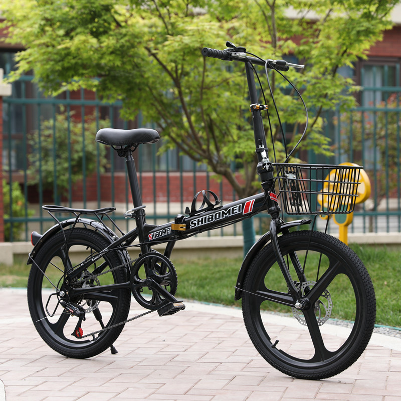 20 inch folding bike for male and female adult students kids cycling variable speed disc brake portable bicycle