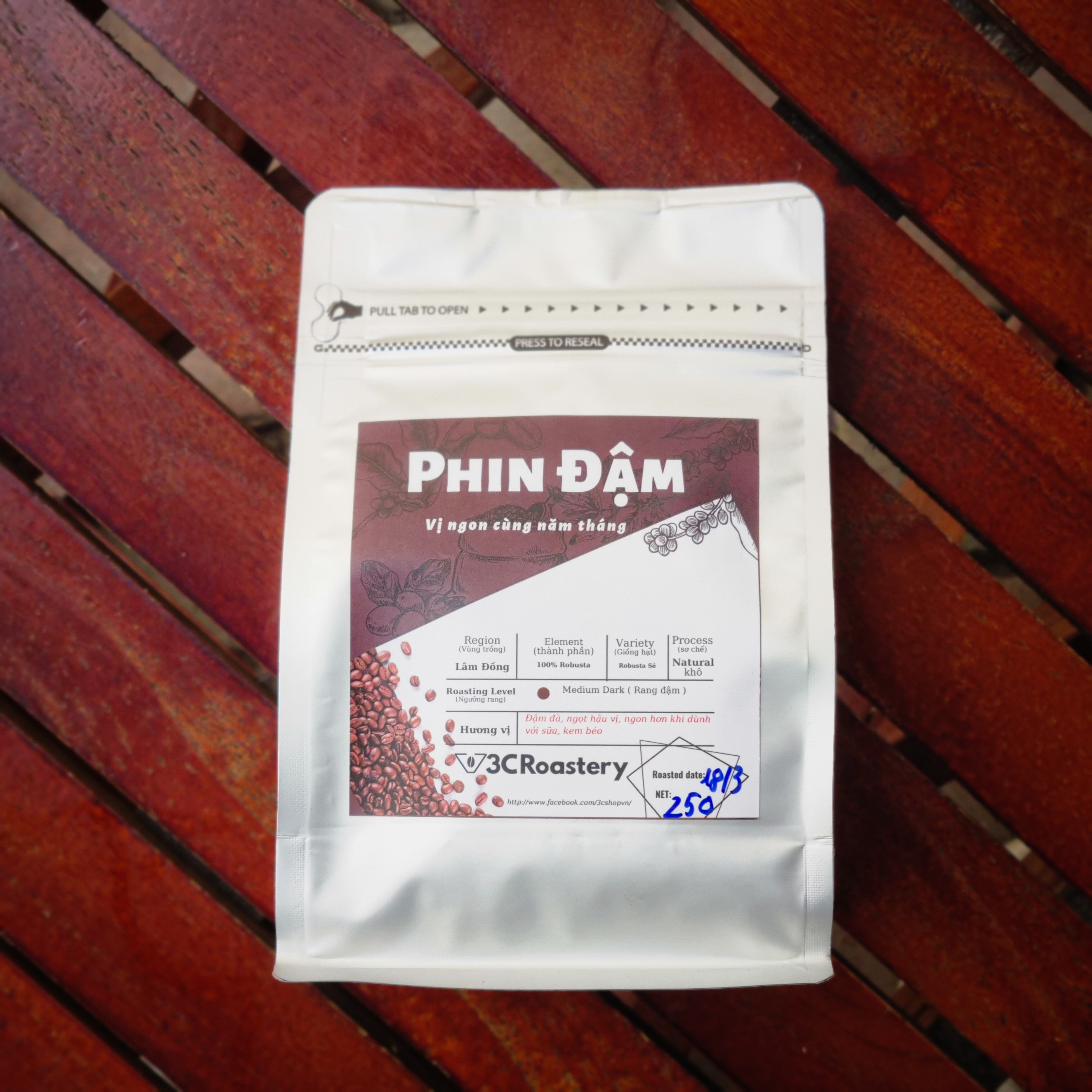 Phin Đậm - Cà phê Robusta pha Phin rang xay nguyên chất đậm đà - 3C ROASTERY