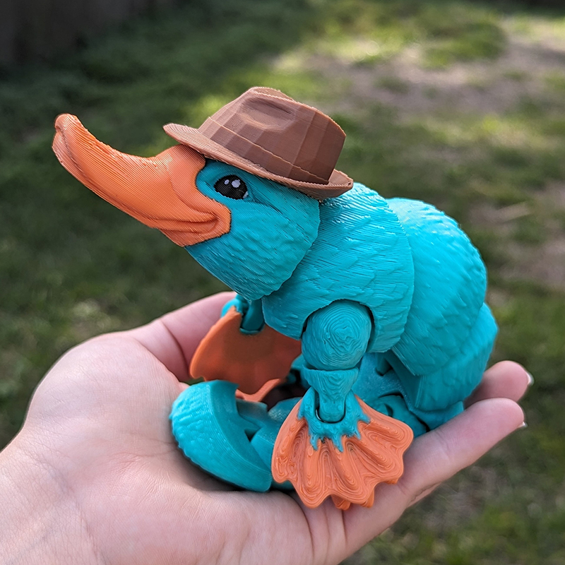 3D Printed Articulated Platypus Fidget Toys Dynamic Animals Toy Full Articulated Flexible Crystal Platypus Toys Adults Fidget Toys For Autism ADHD Home Office Decor. 