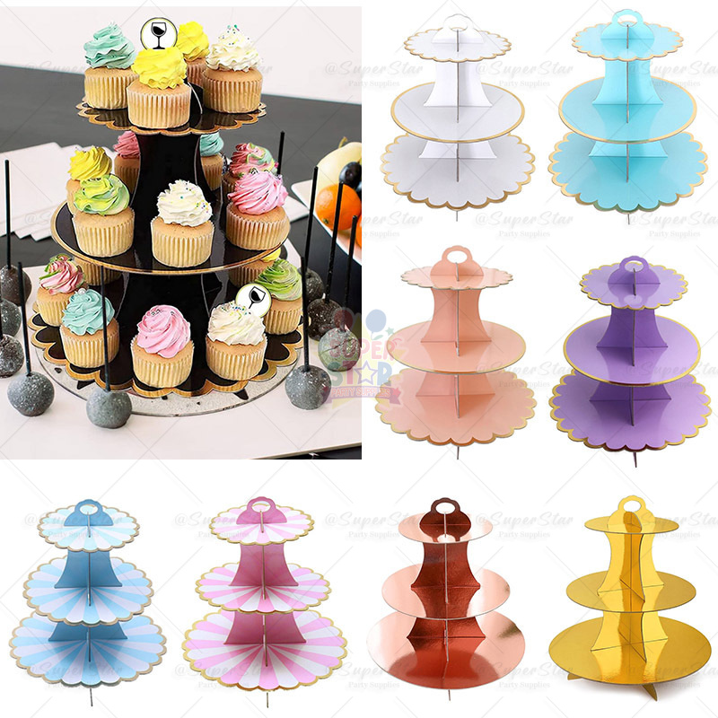 Cupcake Tower Cardboard Three Tier Cake Stand Tier Cardboard Cake