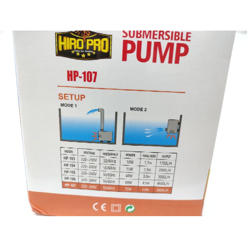 Pompa kolam HIRO PRO HP 107