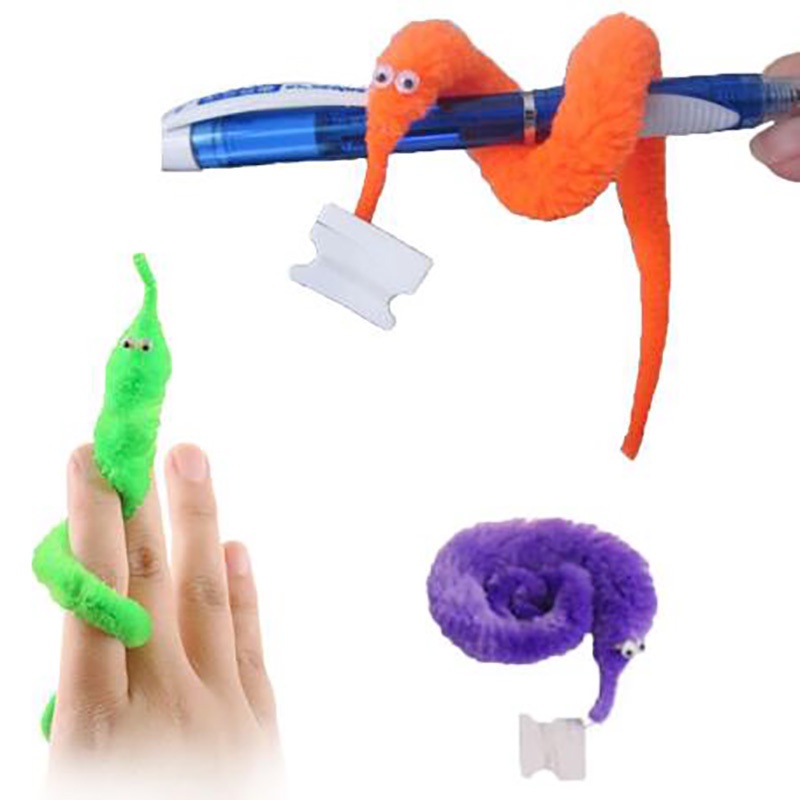 Finger Toy Magic Twisty Fuzzy Worm Wiggle Moving Seahorse Kids Close-up Street Comedy Magic Tricks Toys Pet Toy. 