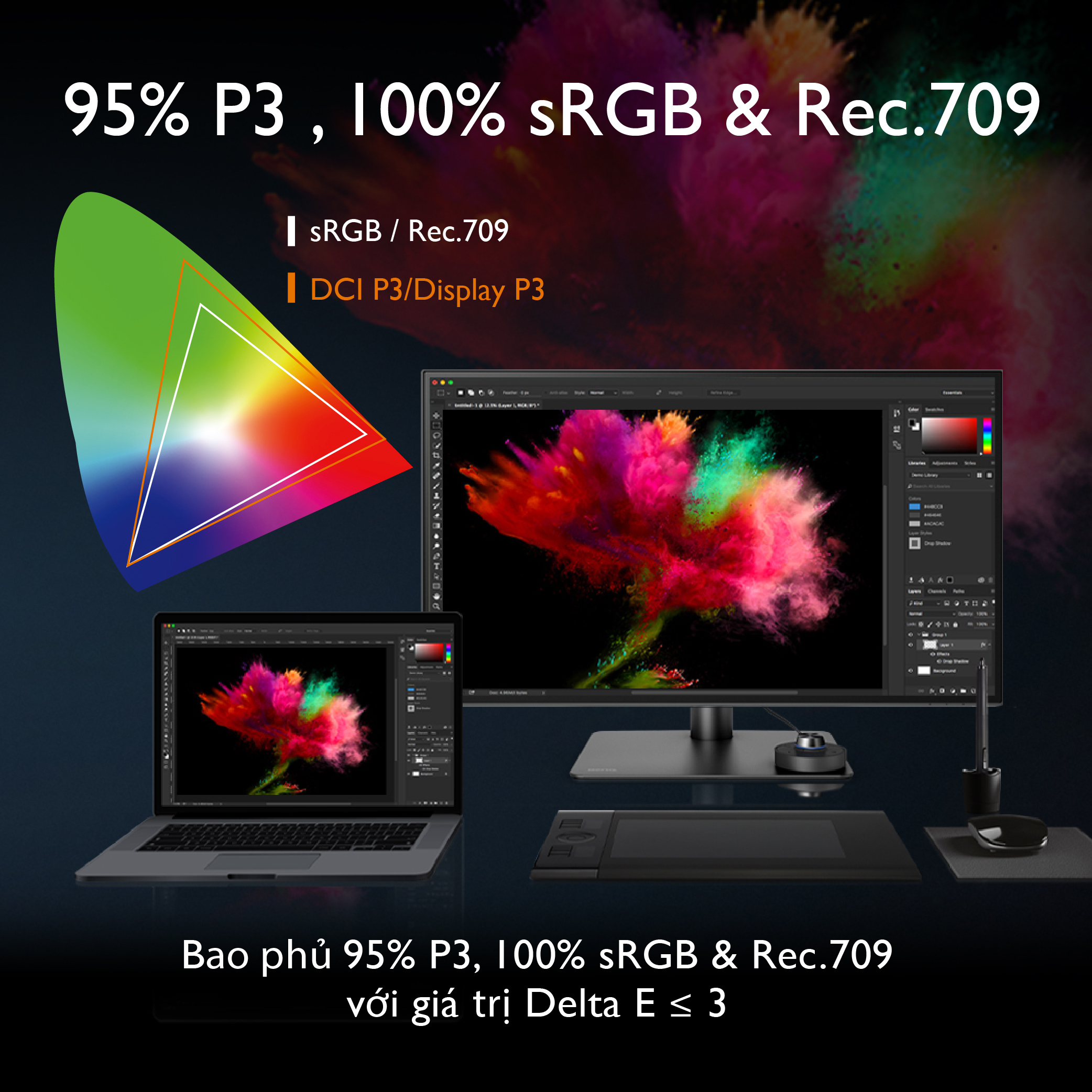 [MỚI] Màn hình đồ họa BenQ PD2725U 27 inch 4K UHD IPS 100% sRGB 95% P3 Thunderbolt 3 hỗ trợ...