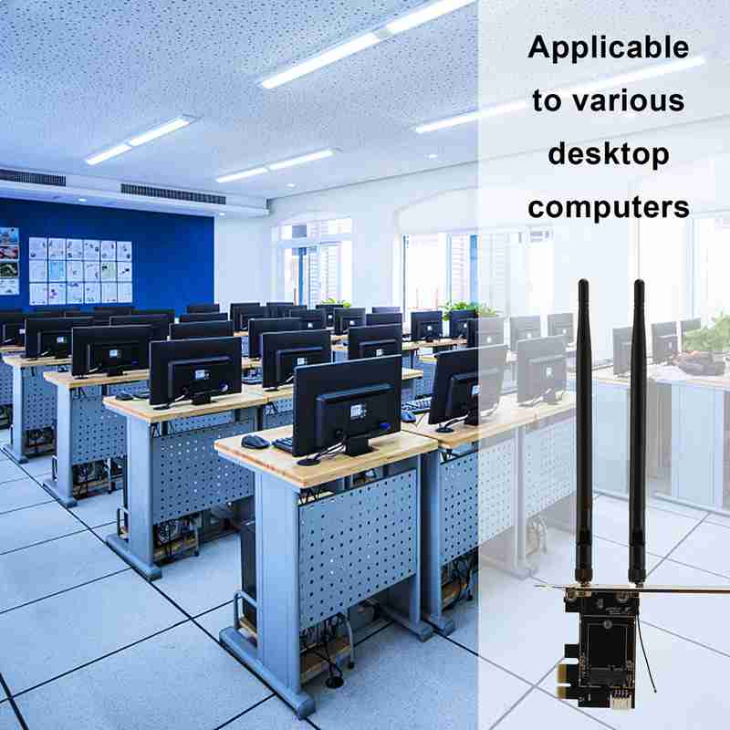 PCI-E X1 to M.2 NGFF E-Key WiFi Wireless Network Adapter Converter Card with Bluetooth for Desktop PC