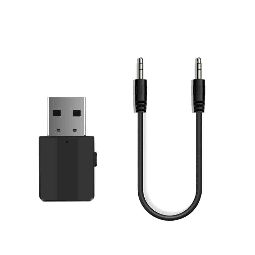 Bluetooth 5.0 Audio Transmitter Receiver Wireless 3.5mm AUX Stereo Music FM Player Adapter for Car Media