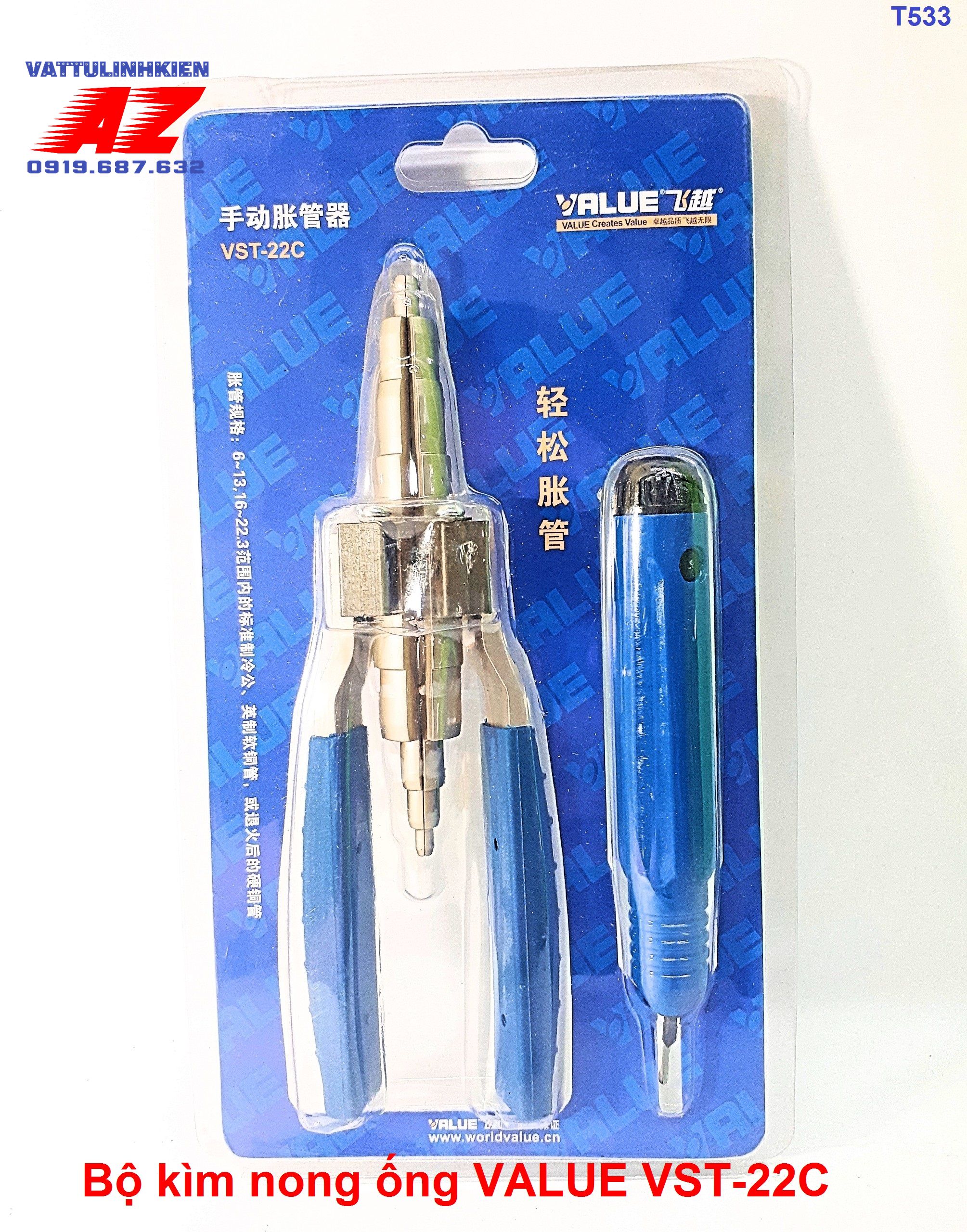 Kìm nong ống đồng + nạo via value model vst-22c