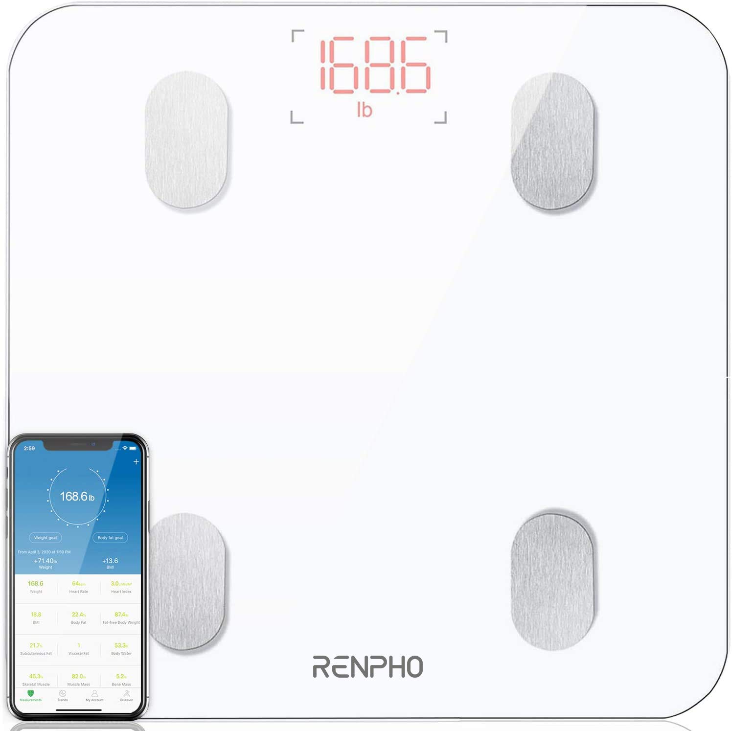 Bathroom Weight Digital LED Scales Smart Body Fat Monitor Bluetooth Scale 180KG 