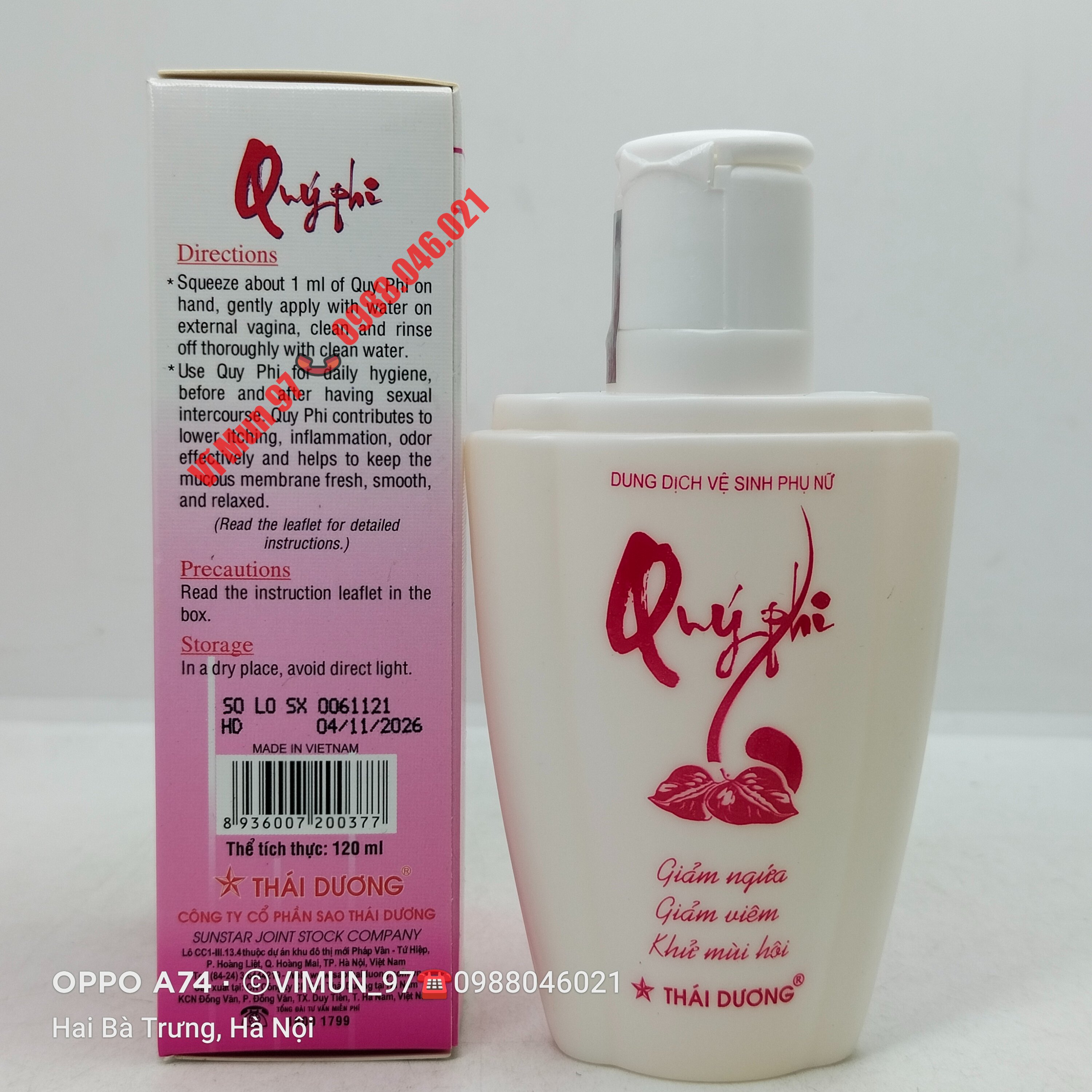 Dung dịch vệ sinh phụ nữ Quý Phi Đỏ chai 120ml